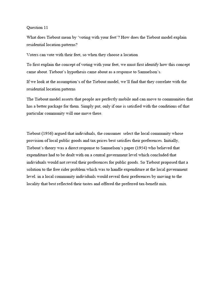 Tiebout Model PDF