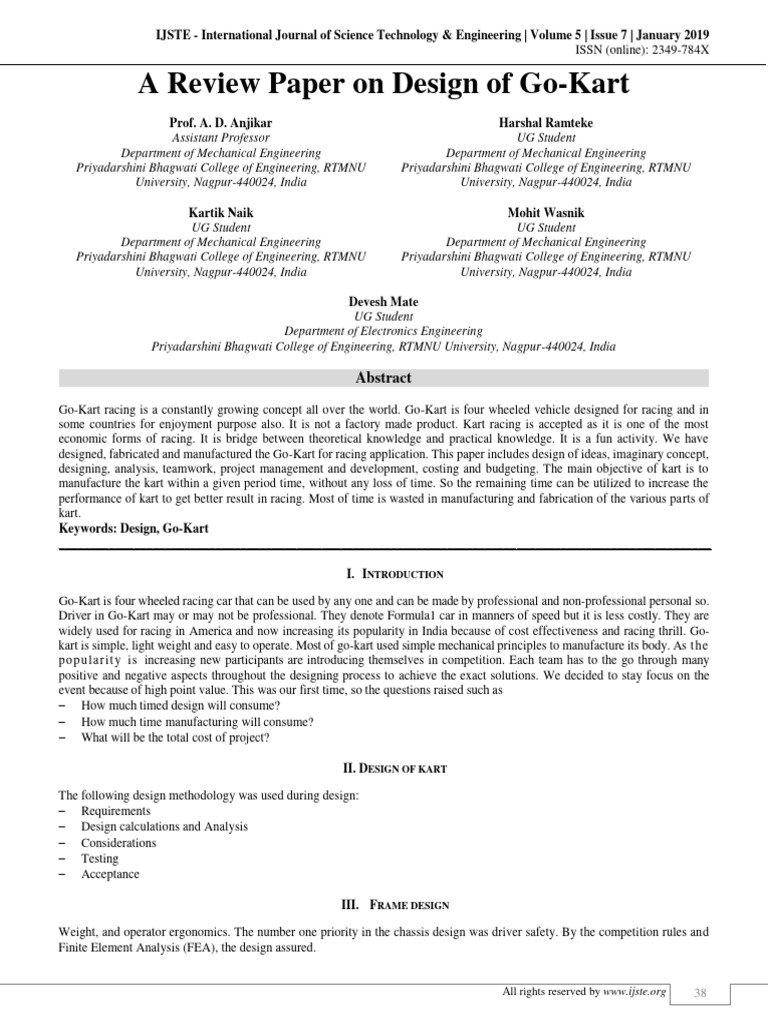 Go-Kart Design Review and Analysis | PDF | Strength Of Materials ...