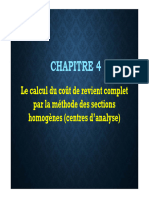 Chapitre 4: Le Calcul Du Coût de Revient Complet Par La Méthode Des Sections Homogènes (Centres D'analyse)