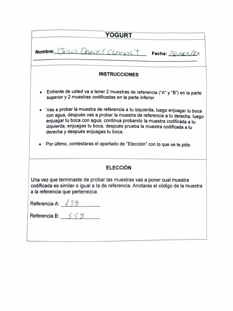 Prueba Duo-Trio Results | PDF