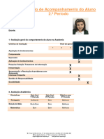 Relatório de Acompanhamento Do Aluno 2.º Período: X X X X X X X X X X