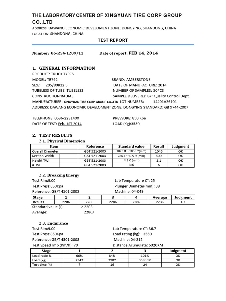Test Report | PDF | Tire | Wheel