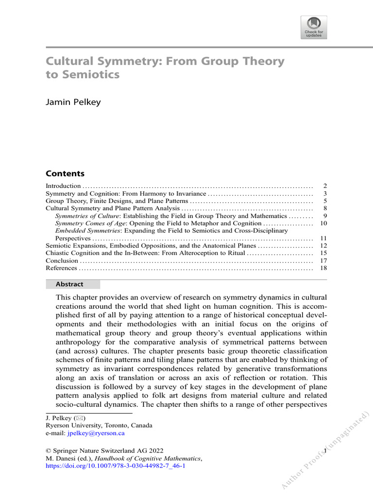 2022 Pelkey - Cultural Symmetry - Semiotics | PDF | Symmetry | Group Theory