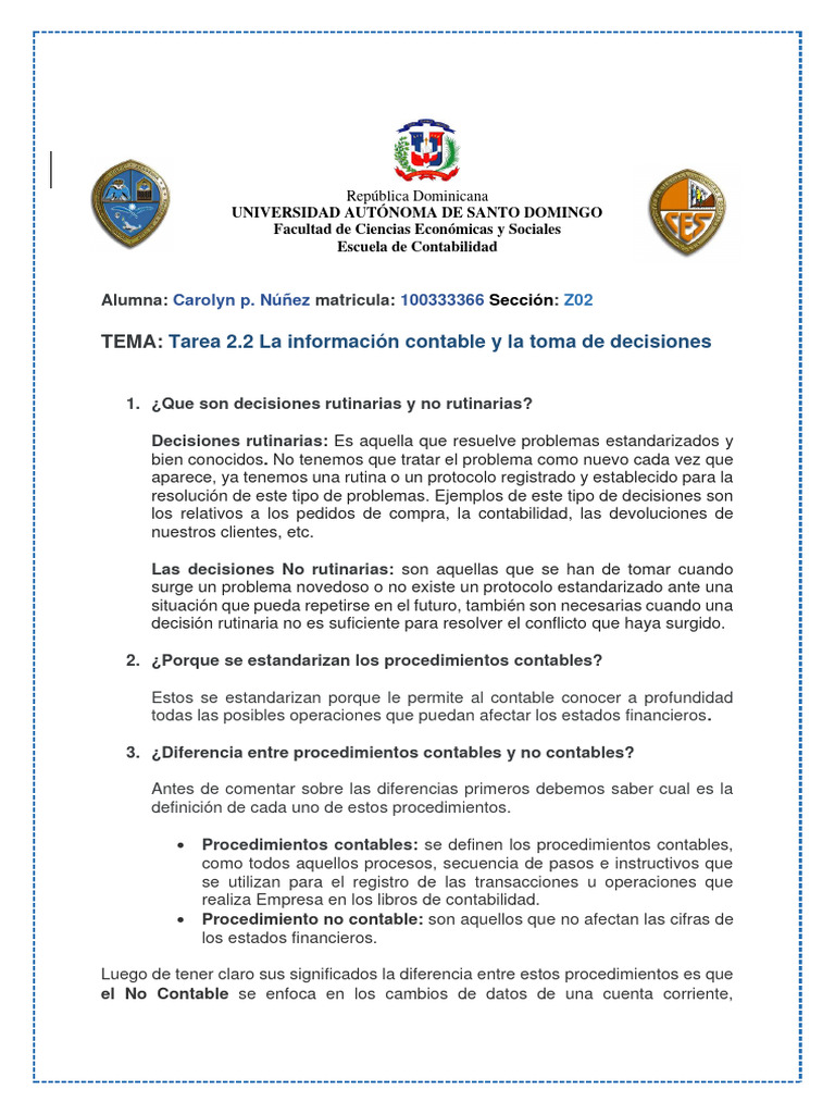 Decisiones Contables y Documentación | PDF | Contabilidad | Toma de ...