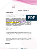 2024 Circular. Al Pastorado Congreso Líderes