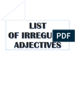 List of Irregular Adjectives