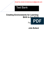 Test Bank For Creating Environments For Learning Birth To Age Eight, 4e Julie Bullard