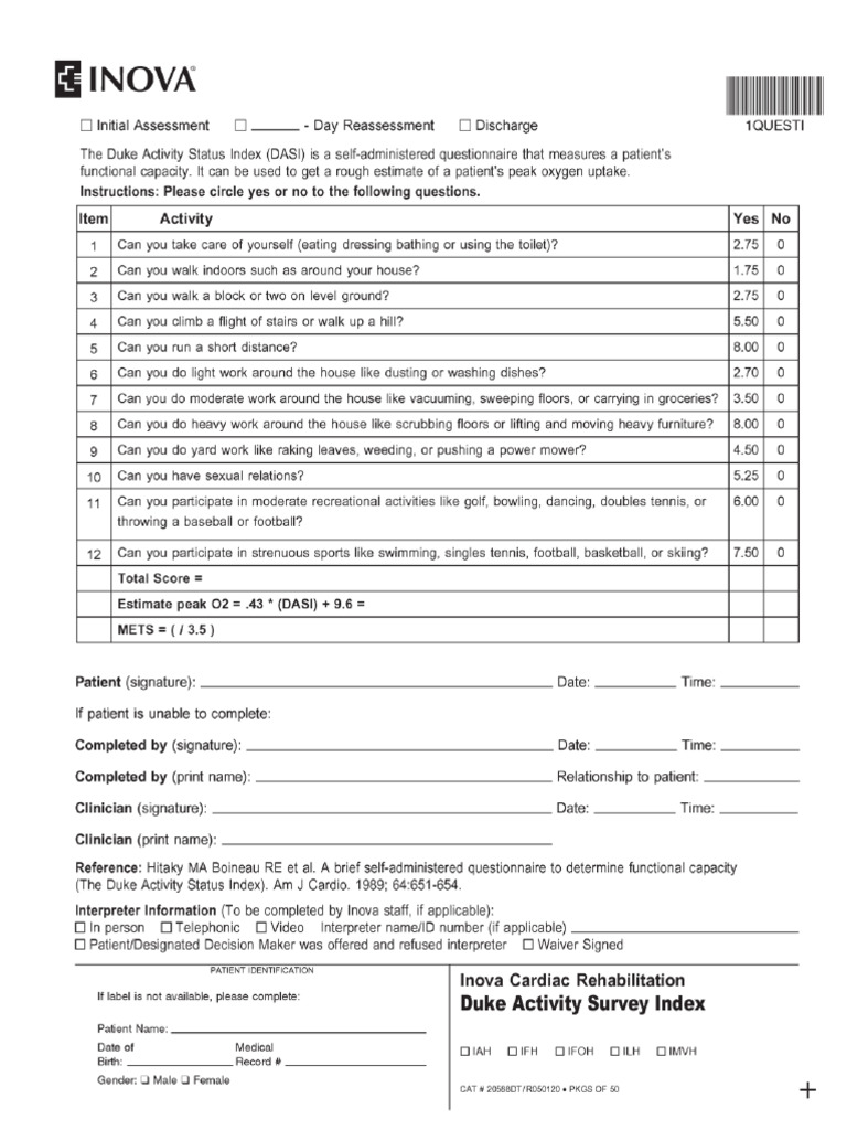 Duke Activity Status Index 2021-1 | PDF