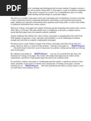 Define Term Paper Writing
