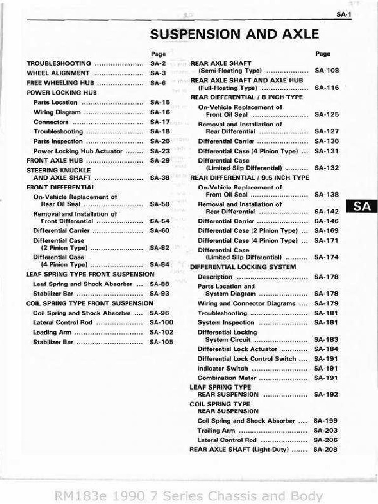 70 SERIES AUTO HUB MANUAL RM183e - SA | PDF