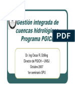 Gestión Integrada de Cuencas Hidrológicas. Programa PGICH (2007)