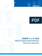 Informe nacional de resultados de SABER 5º y 9º, 2009. Resumen ejecutivo