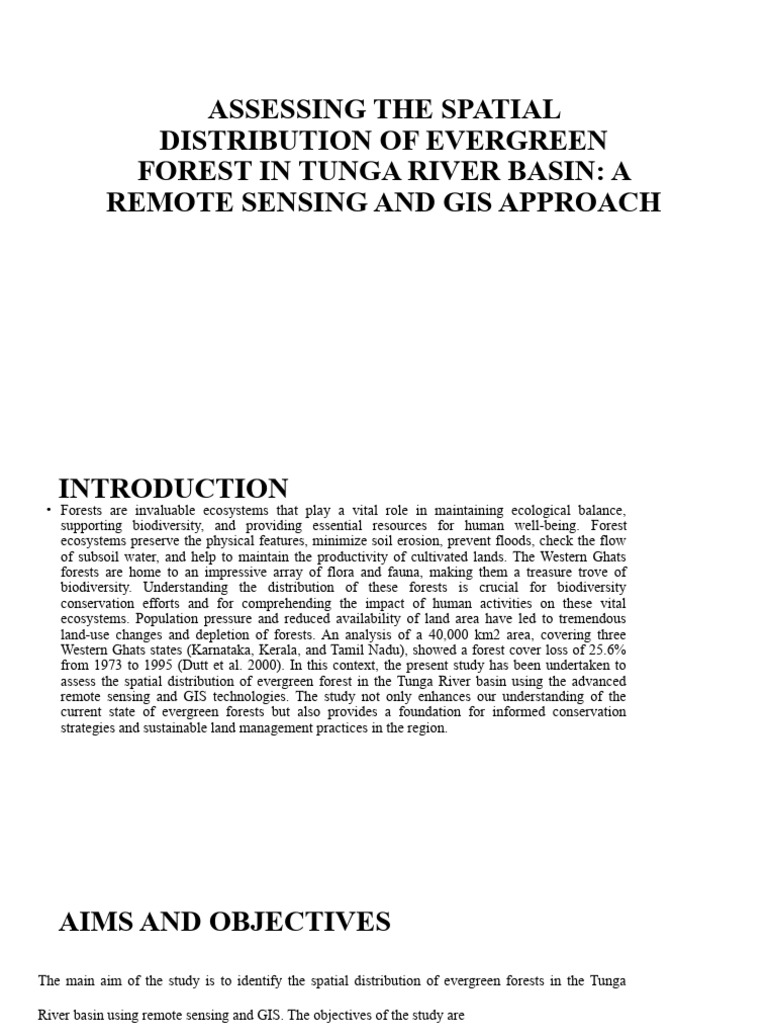 Evergreen Forests in Tunga River Basin | PDF | Forests | Precipitation