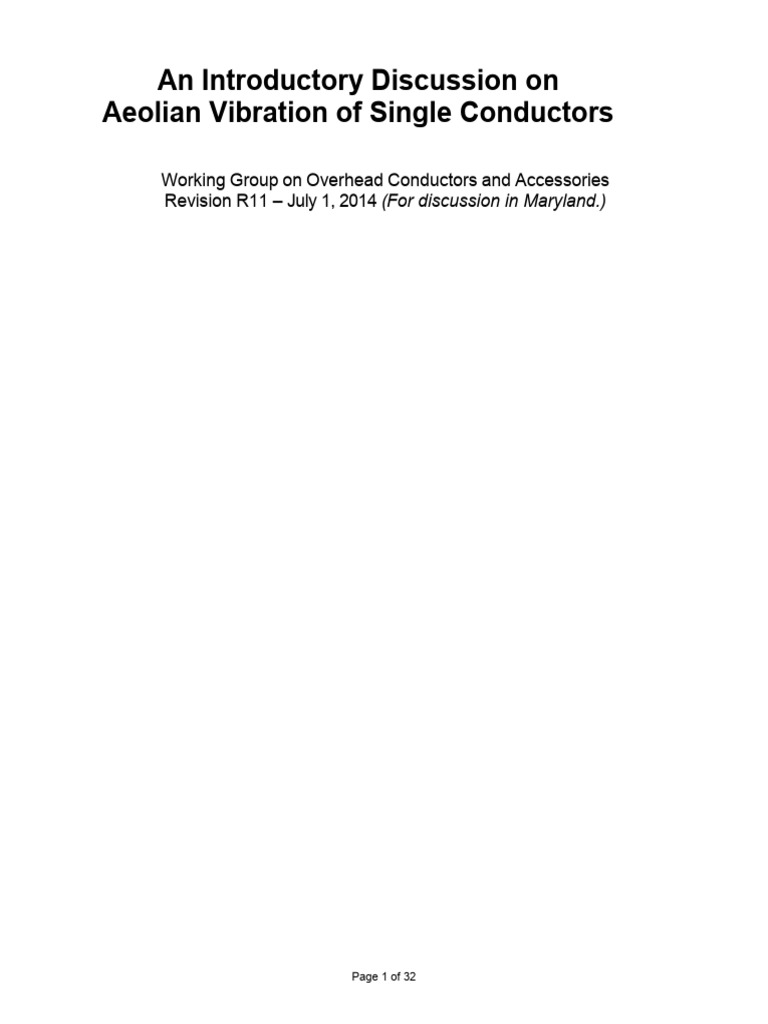Aeolian Vibration in Conductors | PDF | Wear | Damping