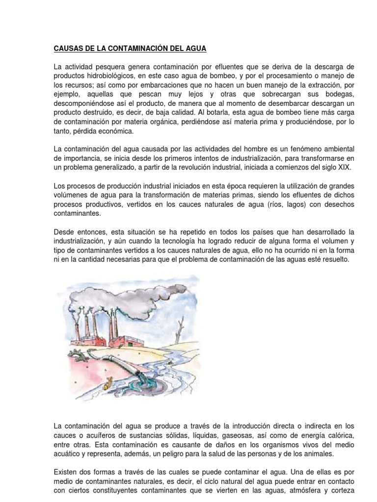Impacto Humano en la Contaminación del Agua | PDF | Contaminación | La ...
