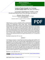 Kajian Konsentrasi Pupuk Organik Cair Terhadap Pertumbuhan Dan Hasil Jagung Manis (Zea Mays Saccarata L.)