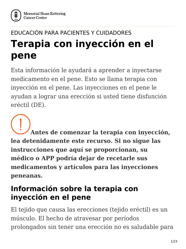 Penile Injection Therapy | PDF | Inyección (medicina)