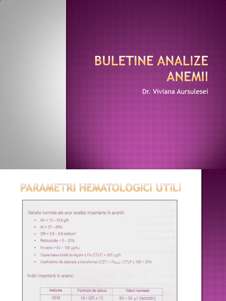 Buletine Analize Anemii | PDF