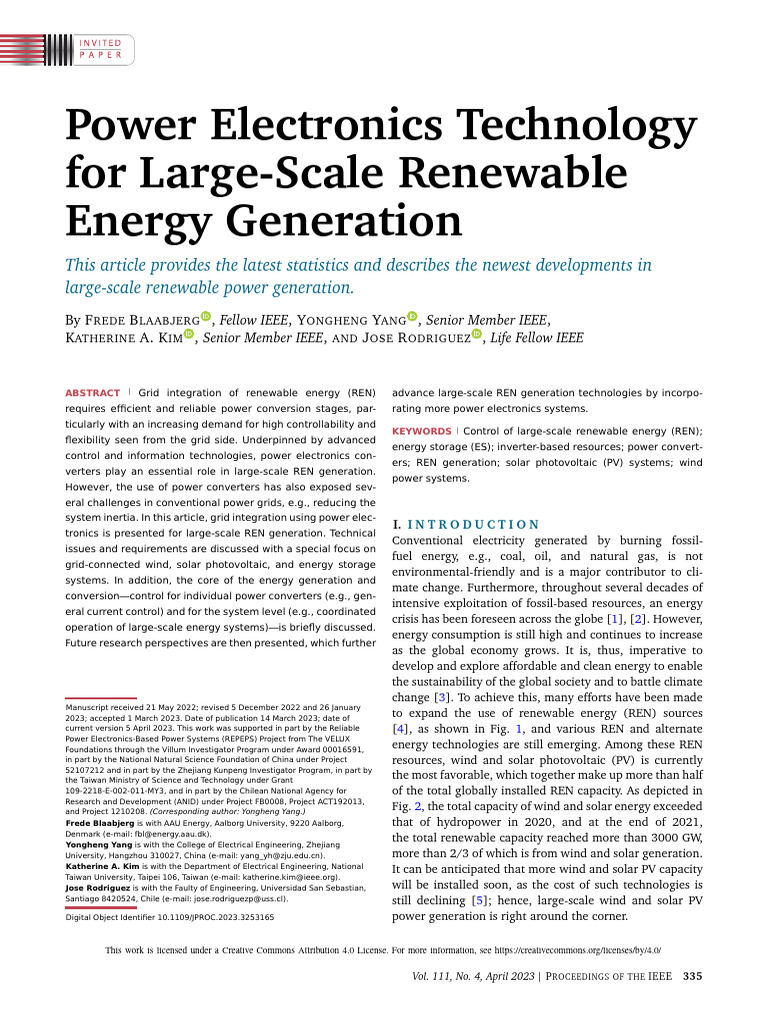 Power Electronics in Renewable Energy Systems | PDF | Photovoltaics ...