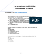 Technical Communication With 2016 Mla Update 11Th Edition Markel Test Bank Full Chapter PDF