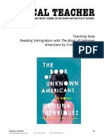 Reading Immigration With The Book of Unknown Ameri