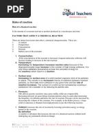 Rates of Reaction o Level