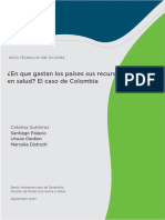 En Que Gastan Los Paises Sus Recursos en Salud El Caso de Colombia