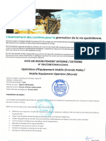 Avis de Recrutement Interne Externe - Operateur Grande Pelle 084