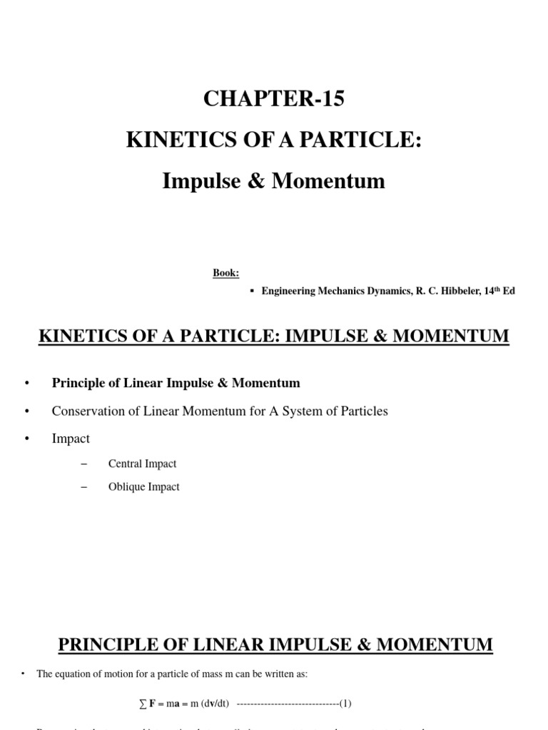 Impulse and Momentum in Particle Dynamics | PDF | Momentum | Force