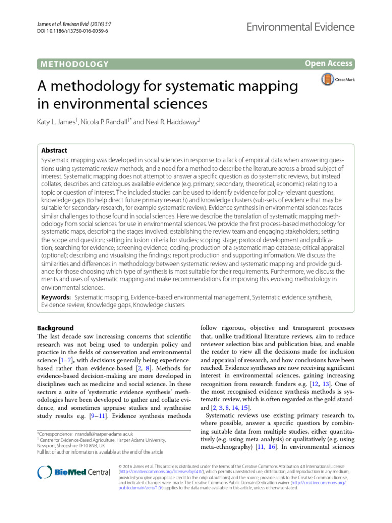 Systematic Mapping in Environmental Science | PDF | Systematic Review ...