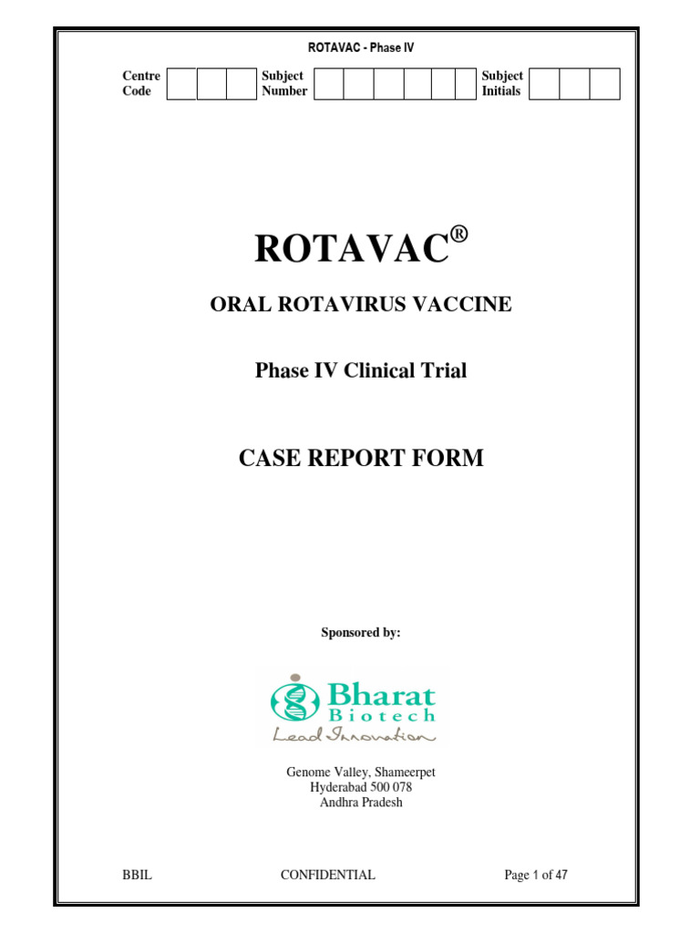 Annotated CRF ROTAVAC (All Visits) | PDF | Phases Of Clinical Research ...
