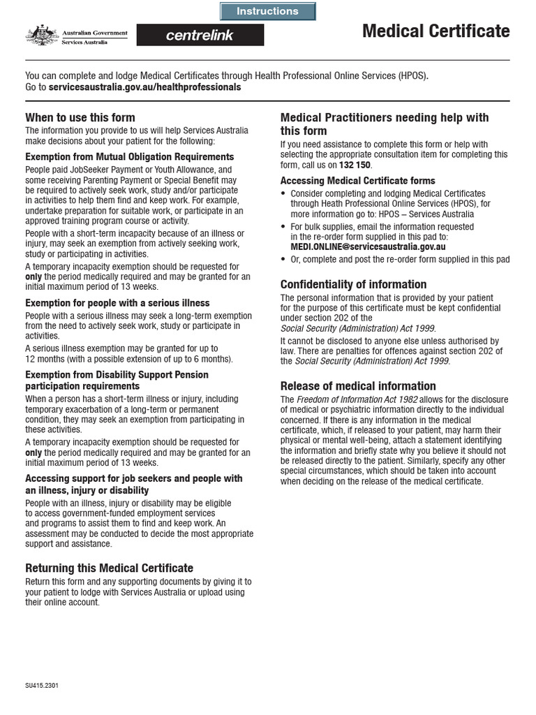 CENTRELINK MEDICAL CERTFICATE TEMPLATE PDF Mental Disorder Major Depressive Disorder