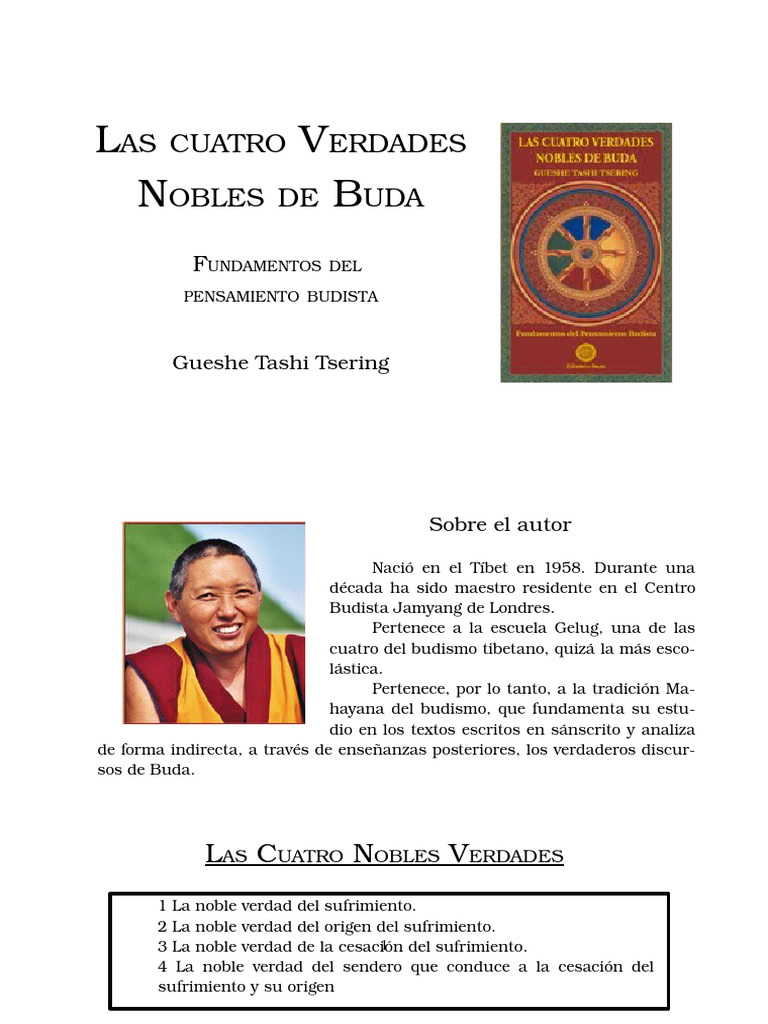 Cuatro Nobles Verdades del Budismo | PDF | Cuatro nobles verdades ...