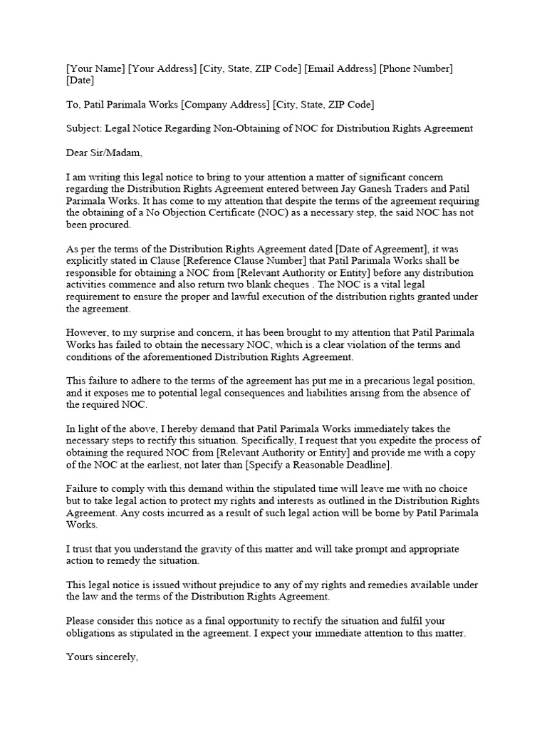 legal notice PDF Private Law Common Law