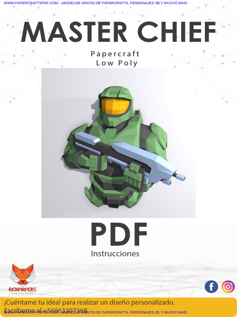 Instrucciones para Master Chief Papercraft | PDF | Impresión | Equipo ...