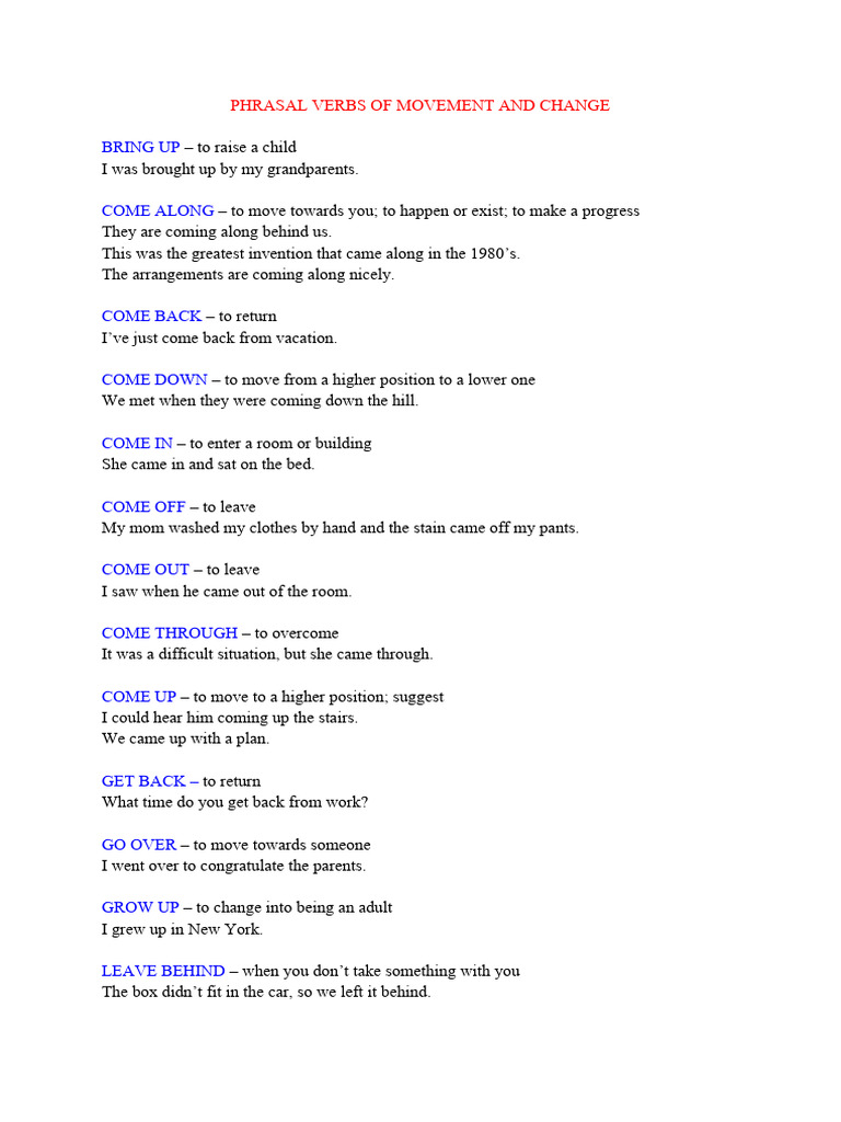 Phrasal Verbs 10.12.2023 | PDF | Language Arts & Discipline
