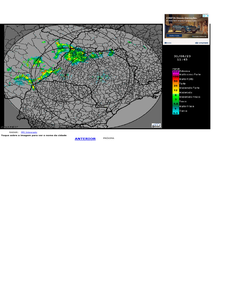 Visualização de Radar Integrado IPMET | PDF