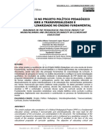 Diagnóstico No Projeto Político Pedagógico Sobre A Transversalidade e Interdisciplinaridade No Ensino Fundamental