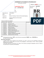 Examination Form: Islamic University of Science & Technology