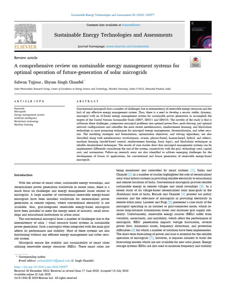 A Comprehensive Review On Sustainable Energy Management Systems For ...