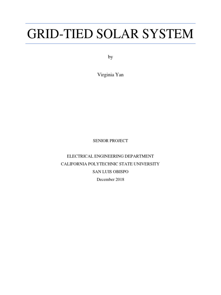 Grid Tied Solar System Pdf Solar Panel Photovoltaic System