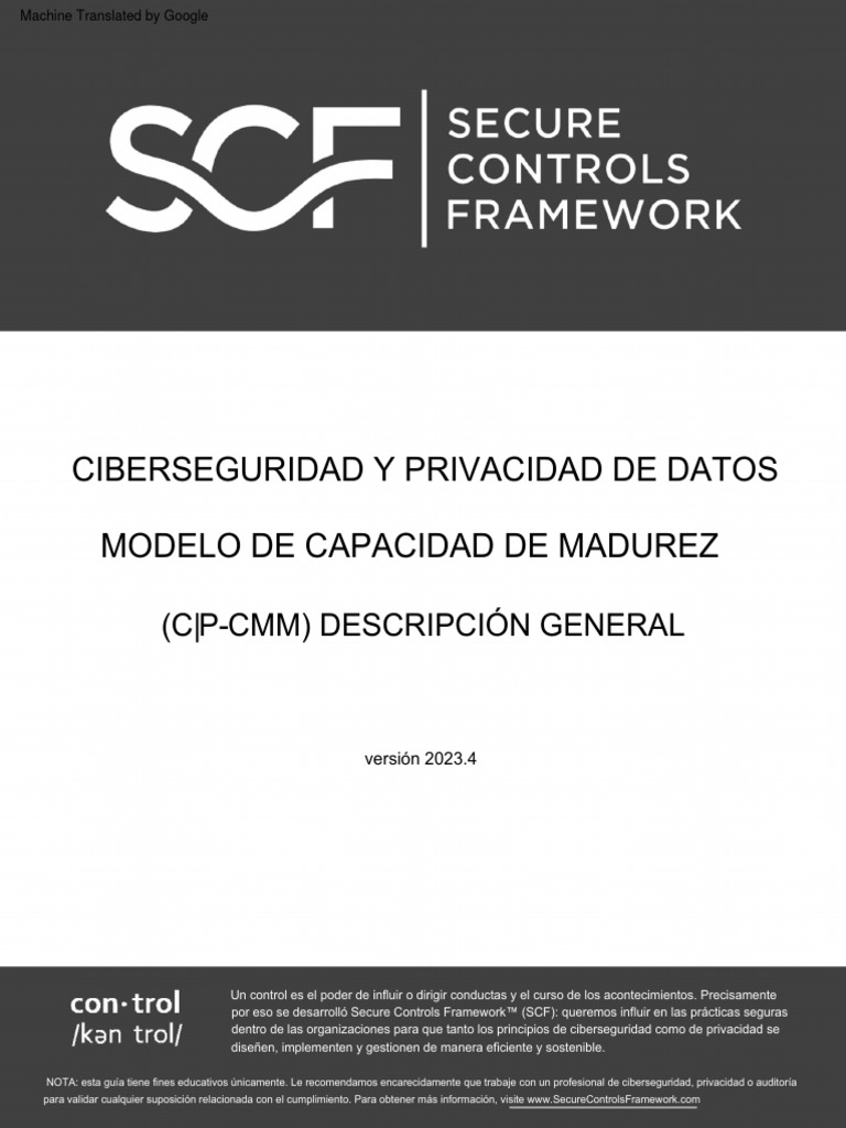 SCF Capability Maturity Model | PDF | La seguridad informática | Seguridad