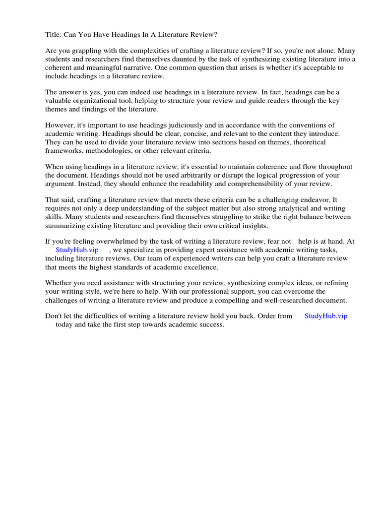 What Is The Abstract In A Literature Review