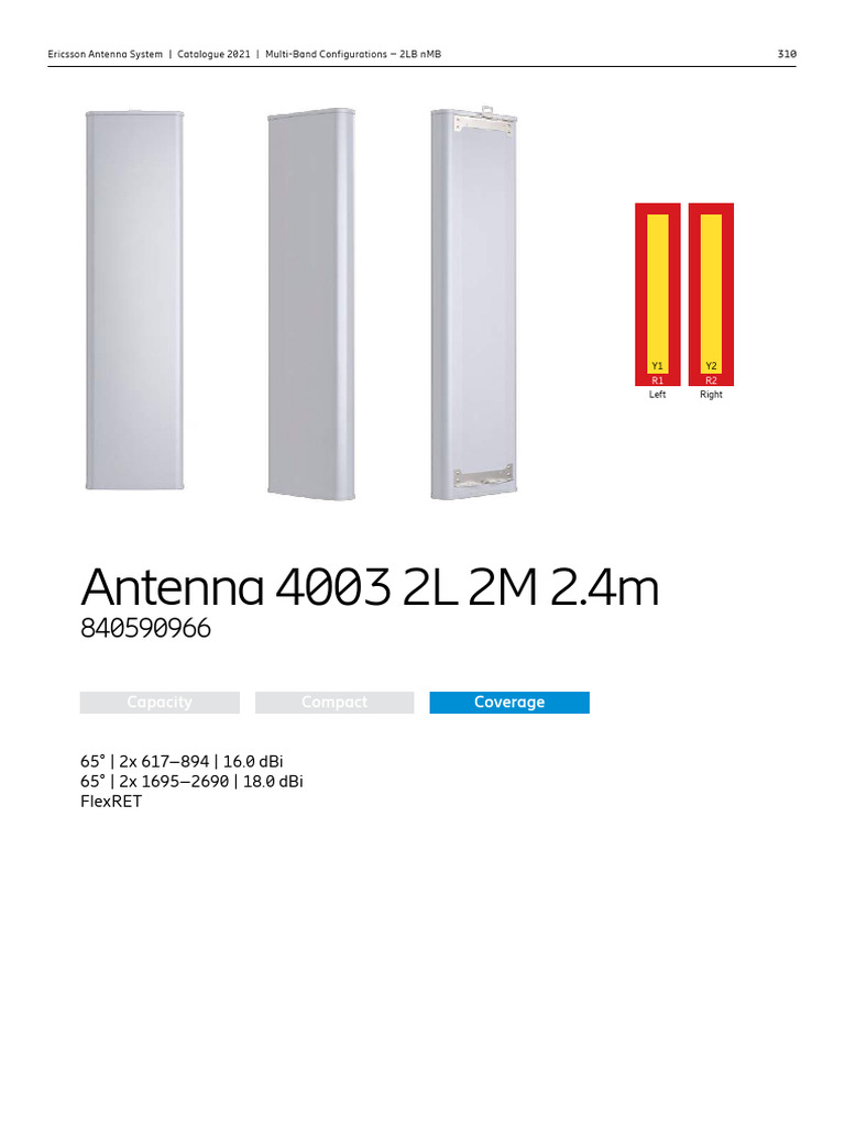 Ericsson - 840590966 - Antenna Spec Sheet | PDF | Antenna
