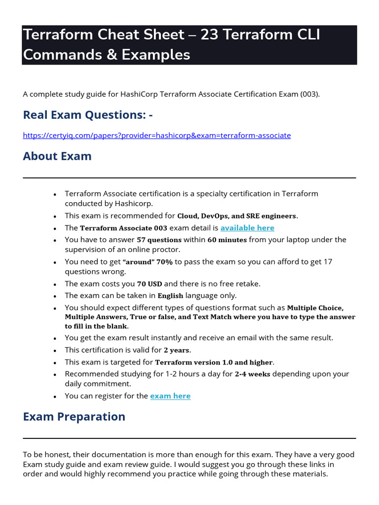 HashiCorp Notes & Tips - Cheat Sheet | PDF | Command Line Interface ...