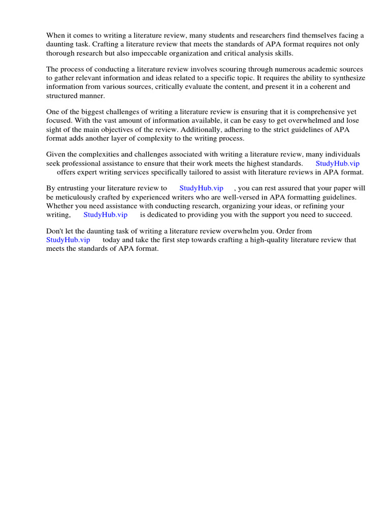 Sample of Literature Review Apa Format | PDF | Apa Style | Essays