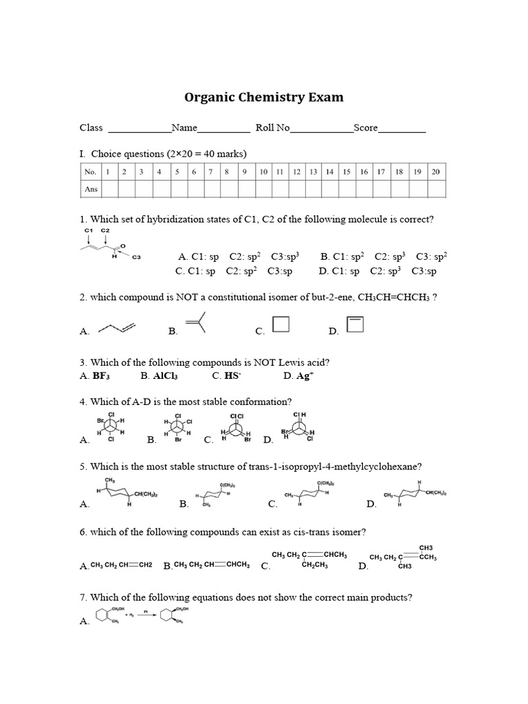 organic-chemistry-exam-1-35-pdf-isomer-chemical-reactions