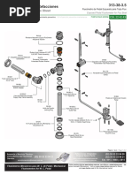 Partes y Diagrama Fluxómetro Helvex | PDF | Unión | Ingeniería mecánica