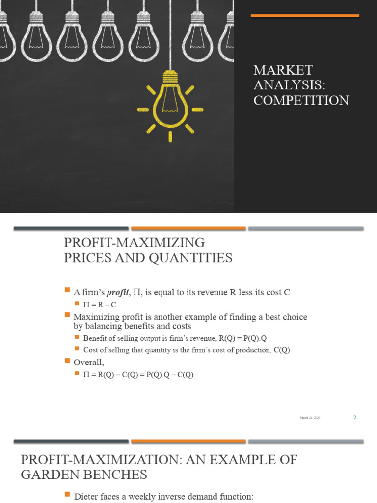 Profit Maximization in Competitive Markets | PDF | Production And ...