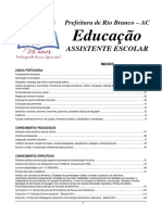 Apostila - Assistente Escolar - Rio Branco